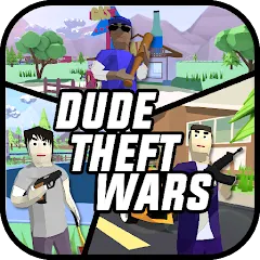 Скачать взлом Dude Theft Wars Shooting Games (Дуд Тефт Варс)  [МОД Много монет] - стабильная версия apk на Андроид