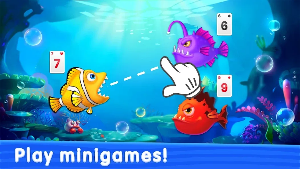 Solitaire TriPeaks: Aquarium (Солитер ТриПикс)  [МОД Бесконечные монеты] Screenshot 1
