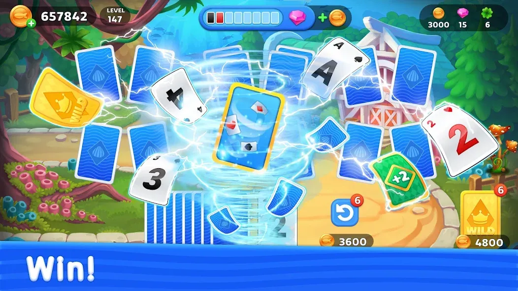 Solitaire TriPeaks: Aquarium (Солитер ТриПикс)  [МОД Бесконечные монеты] Screenshot 5