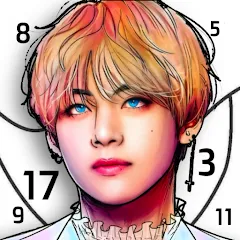 Взлом Kpop Paint by Numbers BT21  [МОД Unlocked] - полная версия apk на Андроид