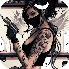 Взлом Tattoo Coloring games  [МОД Меню] - полная версия apk на Андроид