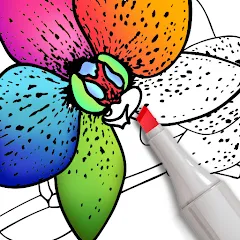 Взломанная Coloring for adults offline  [МОД Все открыто] - полная версия apk на Андроид