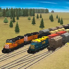 Скачать взломанную Train and rail yard simulator (Трейн энд рэйл йард симулятор)  [МОД Unlocked] - стабильная версия apk на Андроид