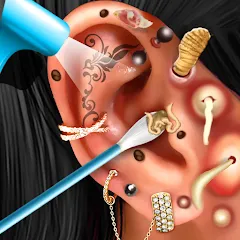 Взлом Ear Salon ASMR Ear Wax& Tattoo (АСМР)  [МОД Много монет] - стабильная версия apk на Андроид