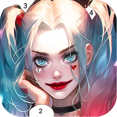 Скачать взломанную Clown Color, Paint by number  [МОД Mega Pack] - стабильная версия apk на Андроид