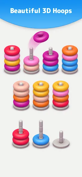 Color Sort 3D — Hoop Stack  [МОД Menu] Screenshot 1