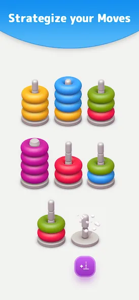 Color Sort 3D — Hoop Stack  [МОД Menu] Screenshot 2