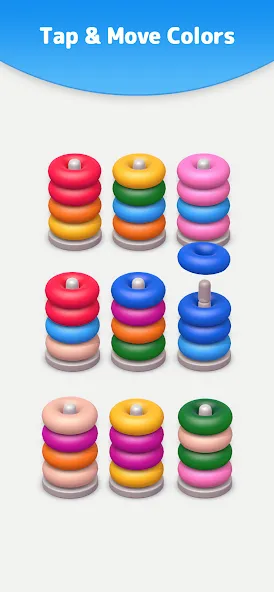 Color Sort 3D — Hoop Stack  [МОД Menu] Screenshot 3