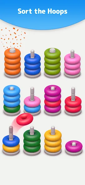 Color Sort 3D — Hoop Stack  [МОД Menu] Screenshot 4