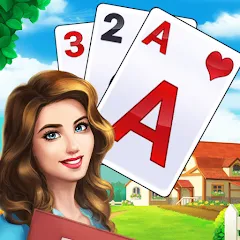 Взлом Tripeaks Solitaire - Home Town  [МОД Много денег] - стабильная версия apk на Андроид